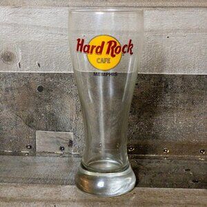 VINTAGE HARD ROCK CAFE MEMPHIS 20oz PILSNER BEER GLASS COLLECTIBLE BAR MUG